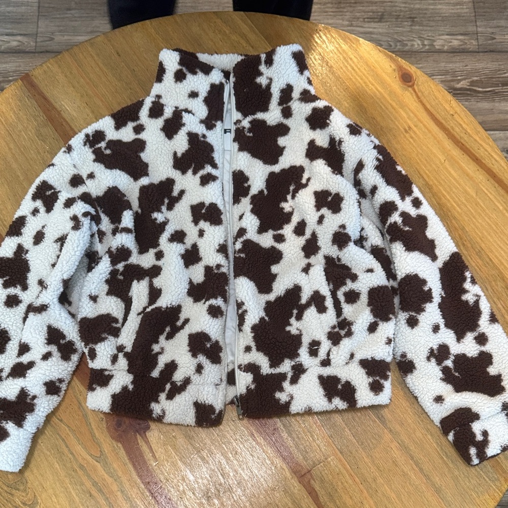 RSQ Kids Brown and White Patterned Fleece Jacket